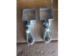 Set di 2 gancio collare sezione quadrata 9x9 con moschettone