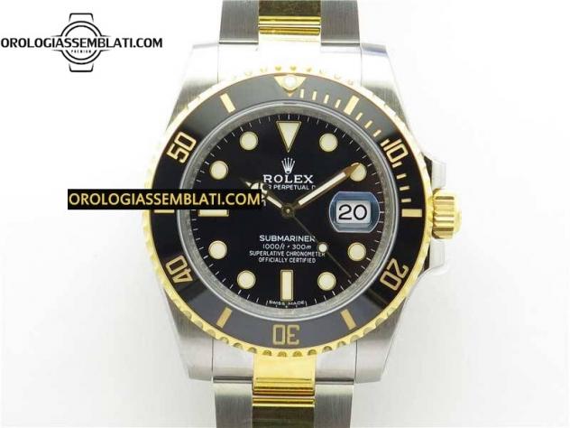 Rolex Replica SUBMARINER 116613 LN BLACK CERAMIC 904L STEEL/YG 1:1 BEST EDITION BLACK DIAL 3135
