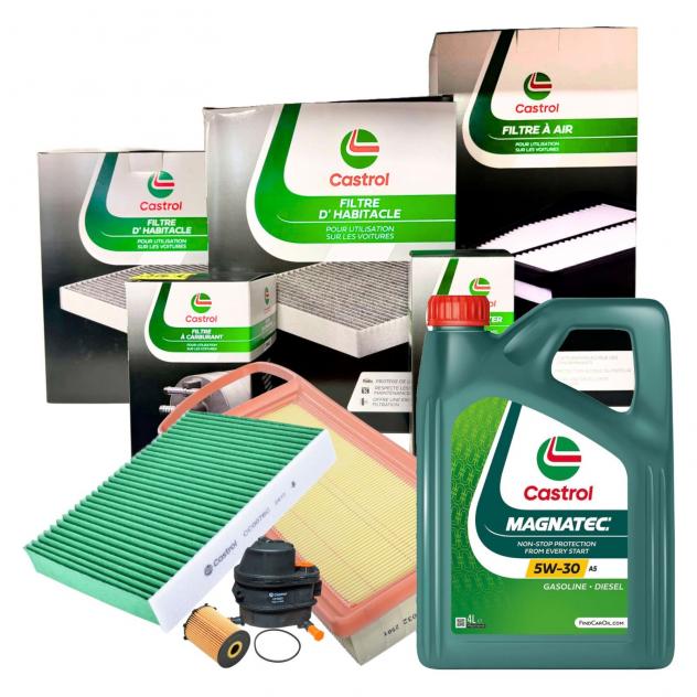 Kit Tagliando Castrol 4 Filtri 4L Olio Magnatec 5W30 A5 Ford Fiesta V 1.4 TDCi