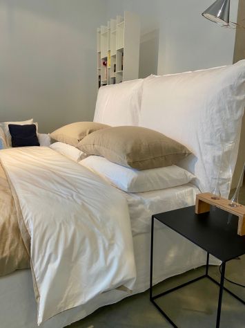 LETTO MATRIMONIALE DOUBLE, IN LINO BIANCO DESIGN NAVONE GERVASONI - Foto 3