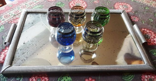 Vassoio metallo 5 bicchieri da liquore - Foto 2