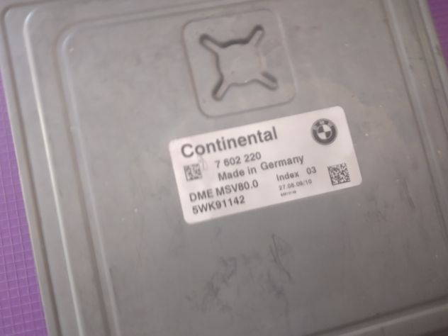 Centralina Motore Continental 5WK91142 7 602 220 DME MSV80.0 INDEX 03 BMW Benzin - Foto 3