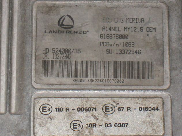 616876000 ECU LANDI RENZO GPL LPG OPEL MERIVA MY12.5 13372946 52400035 13372942 - Foto 2