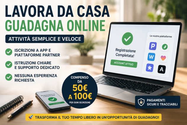 CERCHIAMO COLLABORATORI DA REMOTO