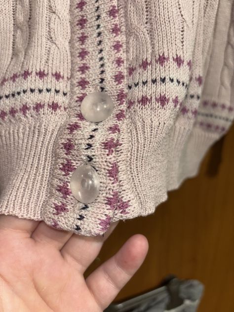 CARDIGAN/MAGLIONE LEGGERO DA DONNA,VINTAGE ANNI ‘80 O ‘90,IN COTONE,ROSA E VIOLA - Foto 5