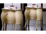 Comodino 2 cassetti panna argento - Nuovo