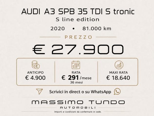 AUDI A3 SPB 35 TDI S tronic S line edition - Foto 7