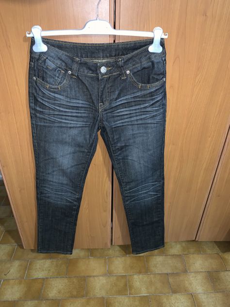 JEANS PARI A NUOVI MA VINTAGE,DA DONNA,A VITA BASSA,LEGGERMENTE ELASTICIZZATI,CO - Foto 3