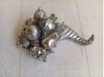 Cornucopia Portafortuna con Frutta in Laminato Argento 925 - Vintage