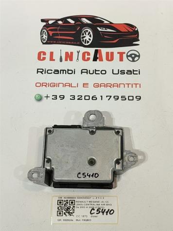 CENTRALINA AIRBAG RENAULT Megane Cabrio 603989900 8200340427 F9Q803 (0210) - Foto 3
