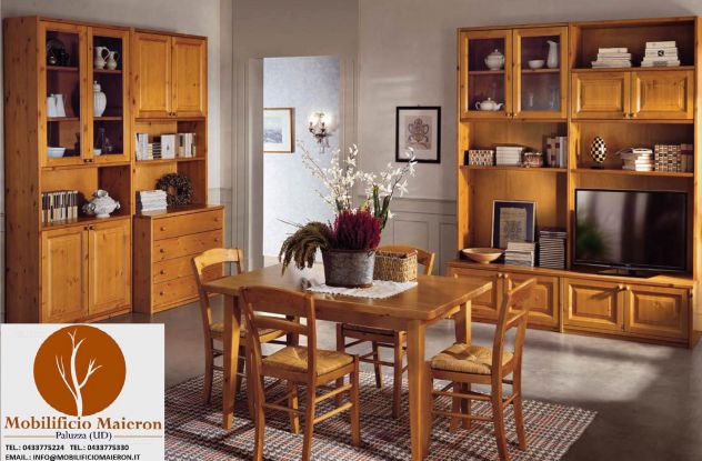 Mobili Rustici Caserta Soggiorno Completo in Legno Massello Cod 0201