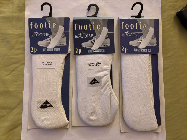 6 PAIA DI CALZE NUOVE FANTASMINI INVISIBILI N’ 35-40 IN COTONE BIANCO