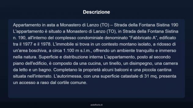 Immobile in asta di 60 m², box auto in vendita a Monastero di Lanzo - Foto 3