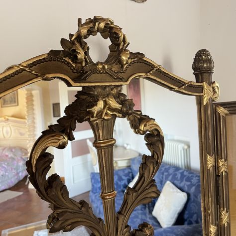 ANTICO PARAVENTO INIZIO 900 IN PASTIGLIA E ORO - Foto 7