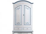 Armadio Provenzale Bianco con Decori Blu e Cappello tondo - Nuovo