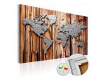 Quadro Di Sughero In 3 Parti Mappamondo Stile Legno Arredalacasa