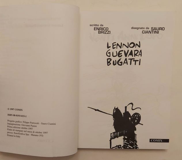 Lennon Guevara Bugatti di Enrico Brizzi 1°Ed.Comix, 1997 come nuovo - Foto 3
