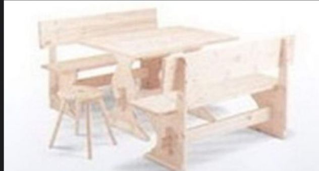 Panca in legno per pizzeria pub su ordinazione - Foto 2