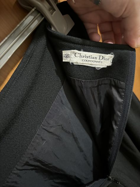 TAILLEUR GIACCA E GONNA VINTAGE ANNI 70’/80’,FIRMATO”CHRISTIAN DIOR”ORIGINALE,TA - Foto 8