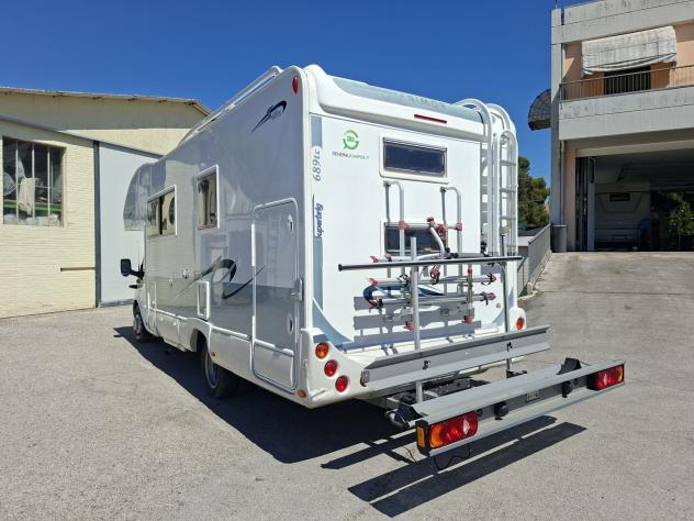CAMPER RIMOR FORD MANSARDATO 7 POSTI DOPPIA DINETTE LETTI CASTELLO CLIMATIZZATORE PORTAMOTO GEMELLATO POSTERIORE CAMPEGGIO USATI GENERALI 1469 - Foto 3