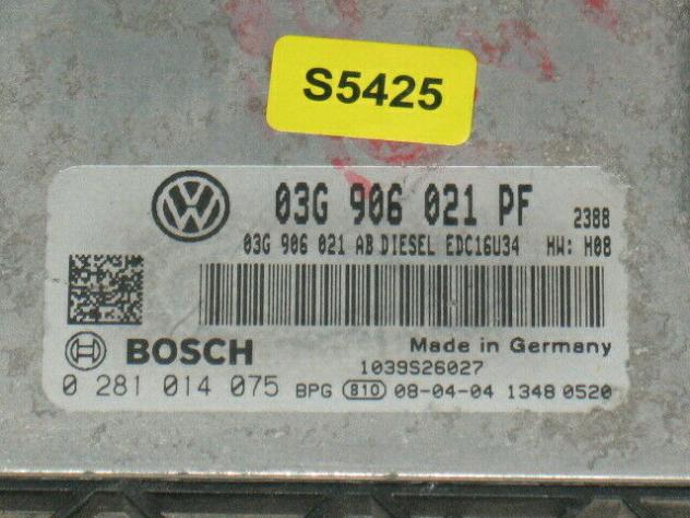 0281014075 ECU VW CADDY 1.9 0281014075 03G906021PF EDC16U34 - Foto 2