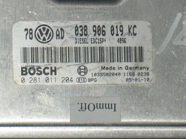 0281011204 ECU VW VOLKSWAGEN PASSAT 1.9 0281011204 038906019KC EDC15P+ - Foto 2