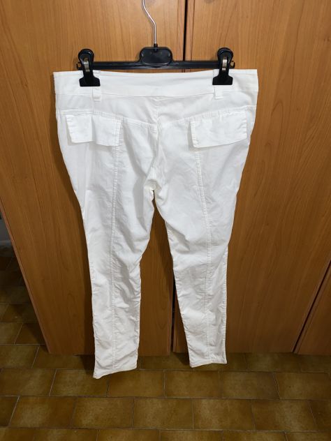 PANTALONI DA DONNA VINTAGE ESTIVI BIANCHI ELASTICIZZATI MESSI SOLO 2/3 VOLTE - Foto 9