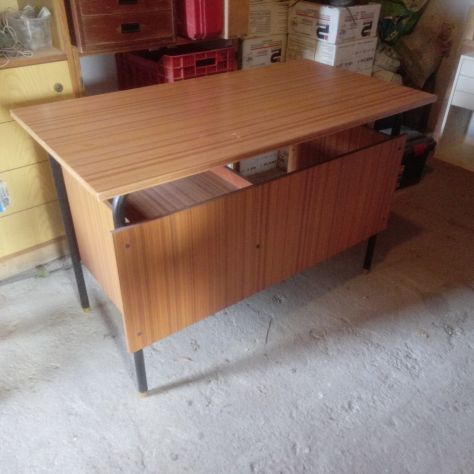 Scrivania in legno tek e metallo - Foto 3