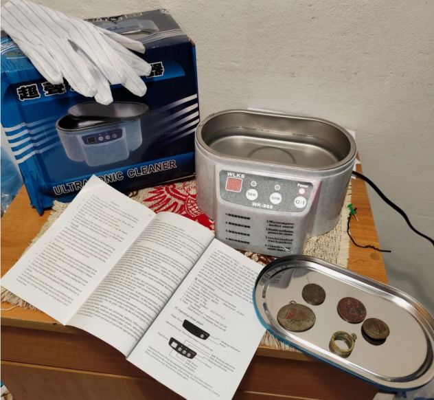 Pulitore ad ultrasuoni 600ML Monete Circuiti Oro 30W/50W con manuale e scatola
