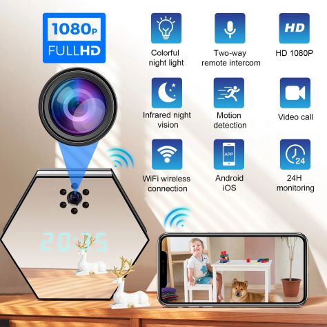 Orologio con telecamera wireless e visione notturna - Foto 4