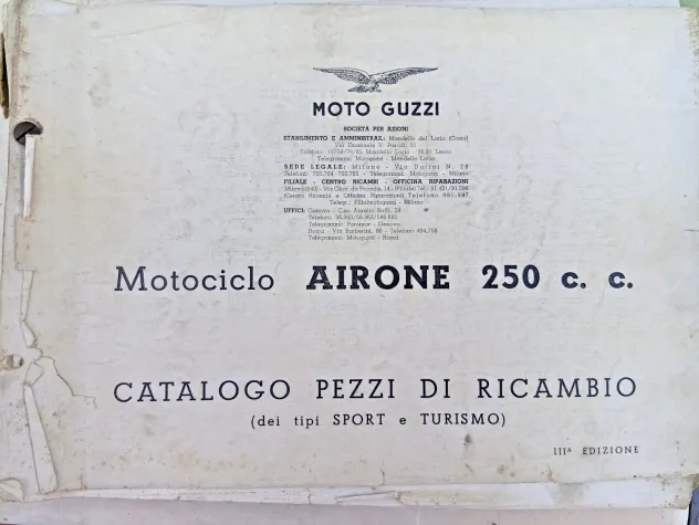 Catalogo Pezzi di Ricambio Moto Guzzi Airone 250 cc III Edizione luglio 1955 - Foto 9