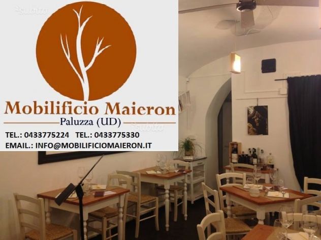 Set Agrigento Sedie Tavoli Bar Ristorante Pizzerie Stile Shabby Chic Country - Foto 3