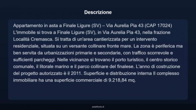 Immobile in asta di 9218 m², box auto in vendita a Finale Ligure - Foto 4