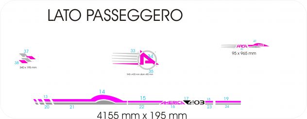 Adesivi per camper arca america 403 in set completo come in foto