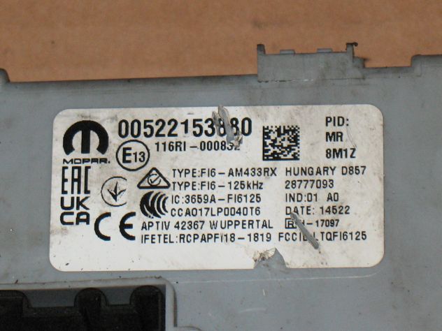 00522153880 BODY COMPUTER MOPAR BSI FIAT PANDA 522153880 28777093 - Foto 2