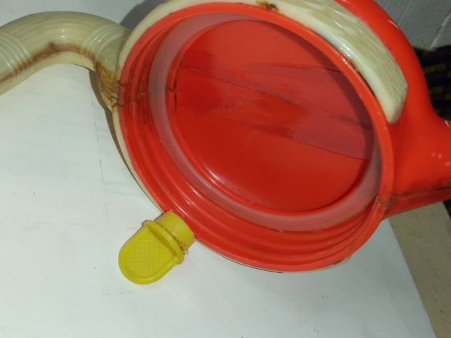 Brocca in vetro con manico in plastica o altro vintage anni 60 per succhi fabbri - Foto 4
