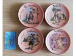 4 piattini di Marina di Camerota in ceramica (terracotta) lavorato a mano