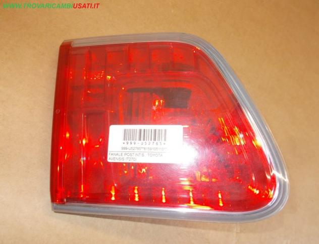 FANALE POST.INT.S. TOYOTA AVENSIS (T270)- 81590-05110  Parti elettriche  Fanaleria  Fanali  Fanale post. sx. TOYOTA - AVENSIS - 01-01-2009 - 01-12-201