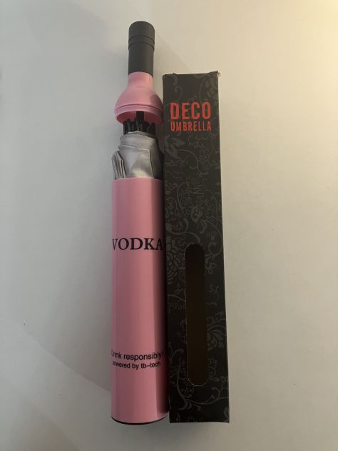 Ombrello a forma di bottiglia di Vodka - Rosa - Foto 3