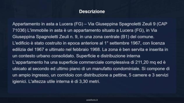 Immobile in asta di 211 m² con più di 5 locali e box auto in vendita a Lucera - Foto 8