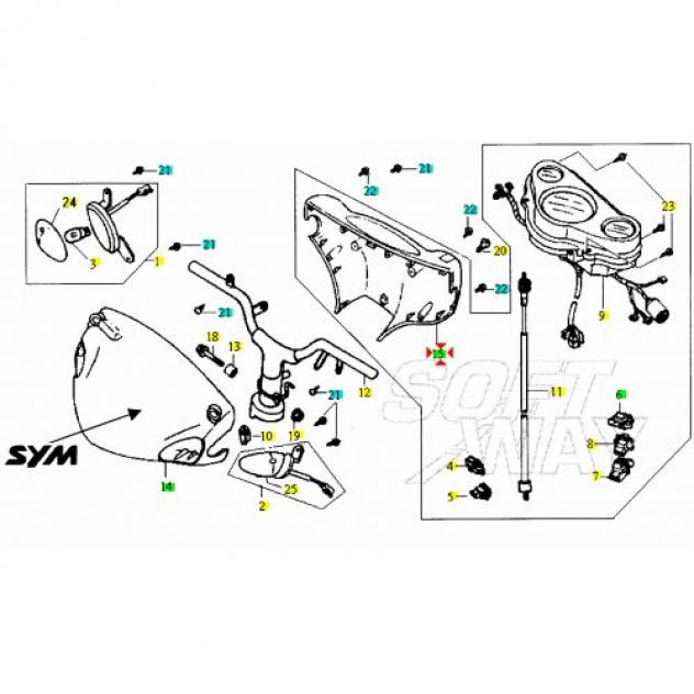Coprimanubrio posteriore SYM Jet 53206G220003 - Foto 3