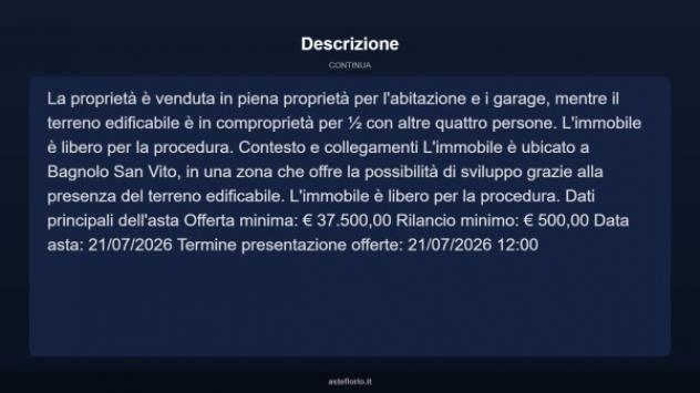 Immobile in asta di 150 m², box auto in vendita a Bagnolo San Vito - Foto 12