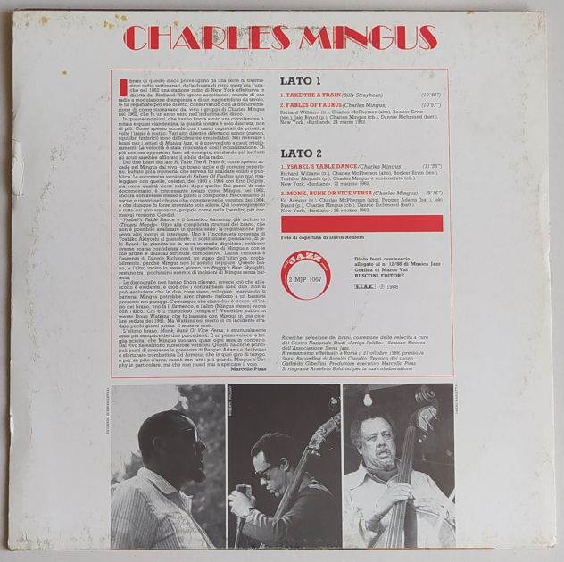 CHARLES MINGUS -Registrazioni del 1962-LP- Ed Rusconi Musica Jazz 1988 - Foto 2
