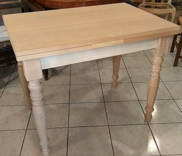 Tavolo allungabile  in legno grezzo da colorare artigianato italiano - Foto 6