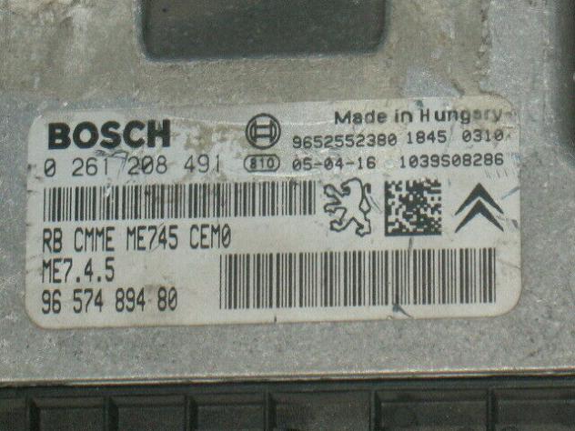 0261208491 ECU CITROEN C4 1.6 BOSCH 0261208491 9657489480 ME7.4.5 - Foto 2