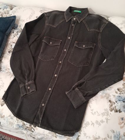 Benetton camicia jeans nero - Foto 2