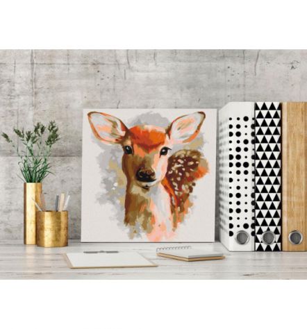 Quadro Fai Da Te 40x40 Cm. Cucciolo Di Cerbiatto ARREDALACASA Spedizione Gratis - Foto 2