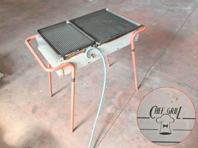 barbecue a gas a due piastre rigate usate - Foto 2