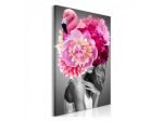 Quadro Ragazza Con I Fiori Rosa Cm. 40x60 ARREDALACASA