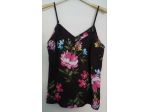 TOP IN RASO NERO A FIORI